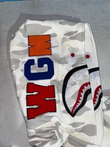 A Bathing Ape Shark Hoodie Black Multicolor - 5