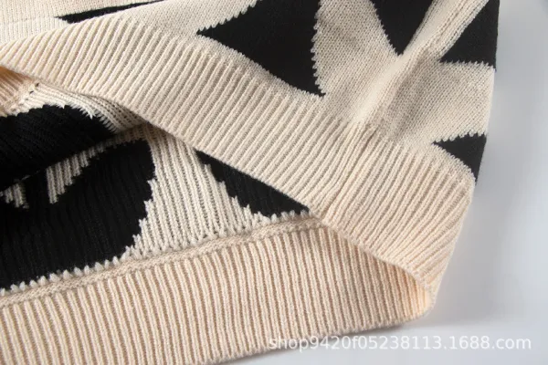 Off-White Cross Motif Knit Sweater Beige - 9