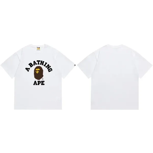 A Bathing Ape Classic猿人头印花 White T-Shirt - 1
