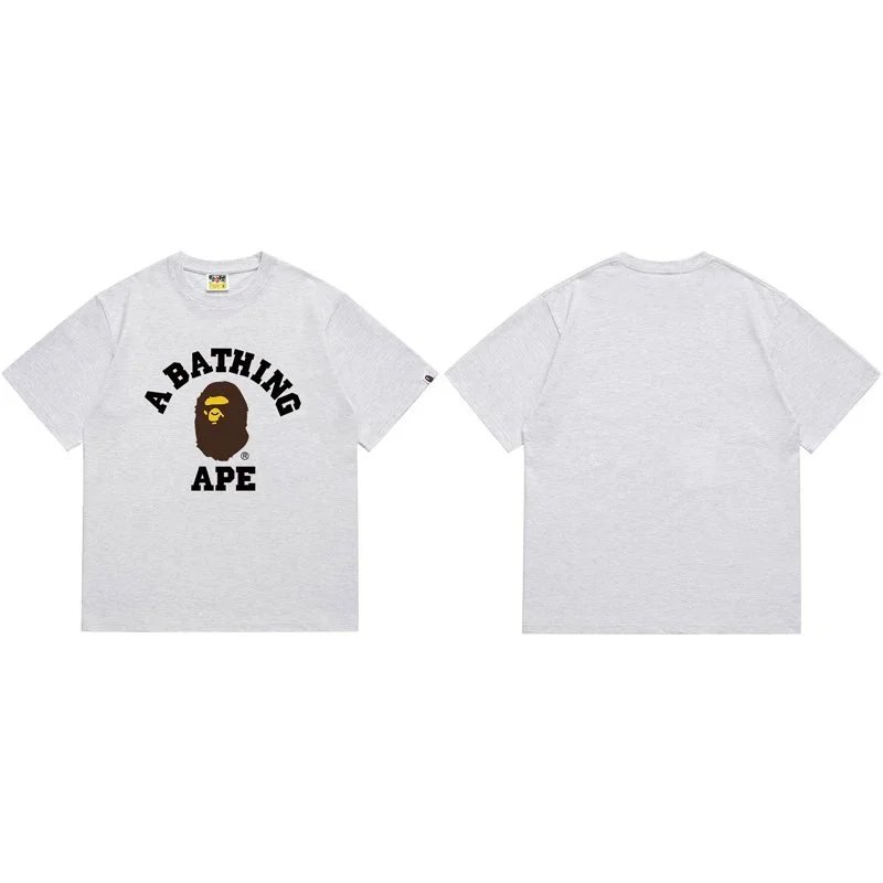 A Bathing Ape College Logo T-Shirt Gray - 1