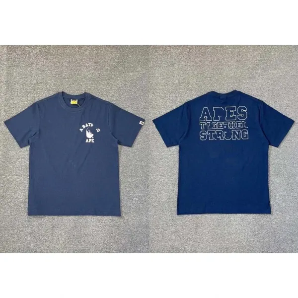 A Bathing Ape Together Strong Navy T-Shirt - 1