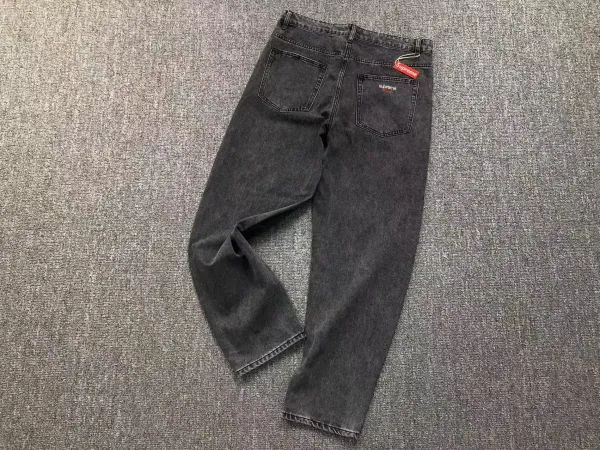 Supreme Box Logo Washed Black Jeans - 1