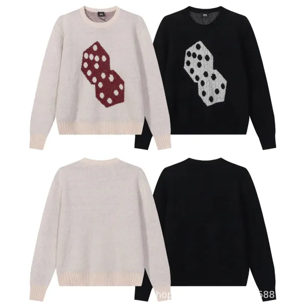 Stüssy Dice Knit Sweater Beige and Black - 1