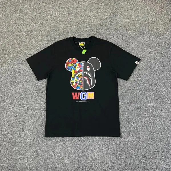 A Bathing Ape x WGM Shark Mickey Black T-Shirt - 1