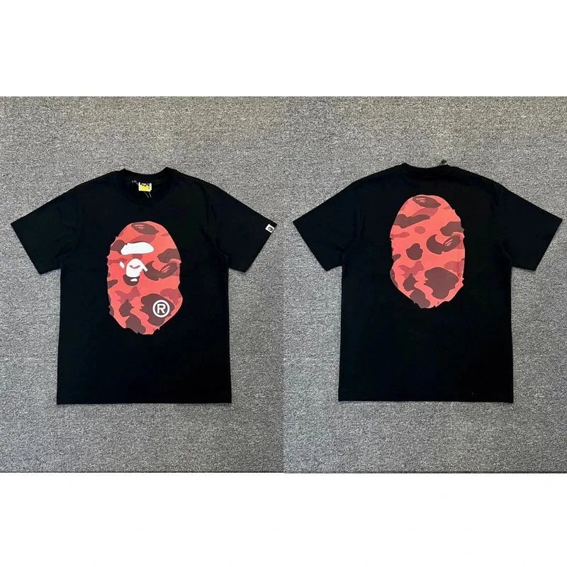 A Bathing Ape Red Camo Big Ape Head T-Shirt - 1