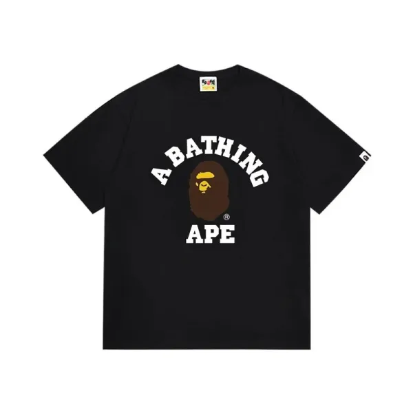 A Bathing Ape Green Hair Ape Head Graphic T-Shirt Black - 3