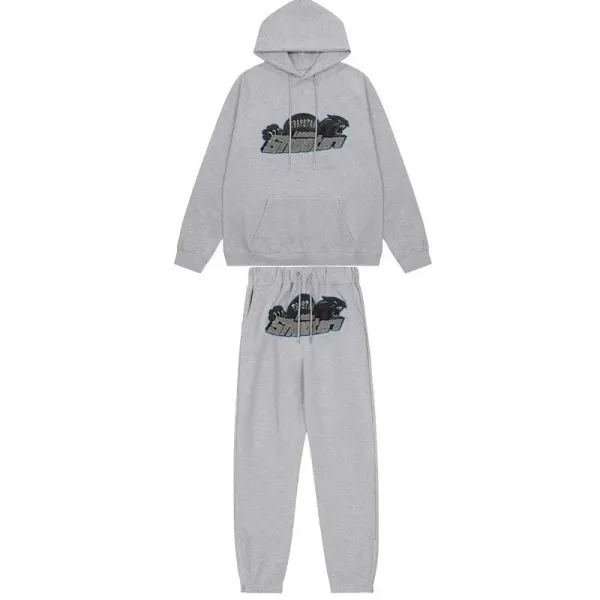 Trapstar Logo Hoodie and Sweatpants Set Gray - 6