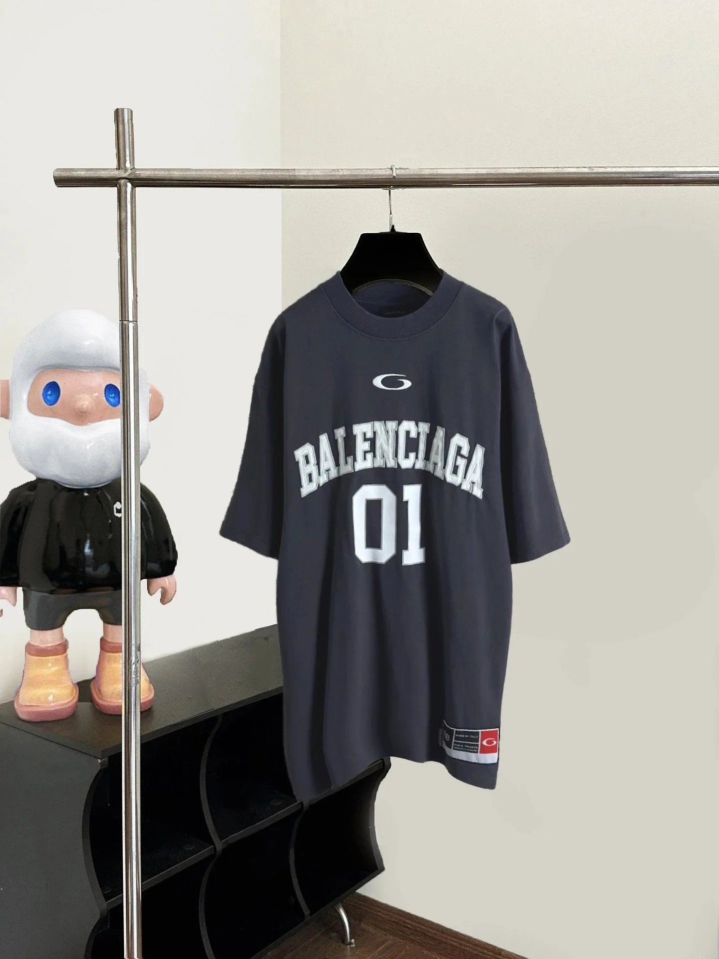 Letter Embroidered Jersey T-Shirt photo 6