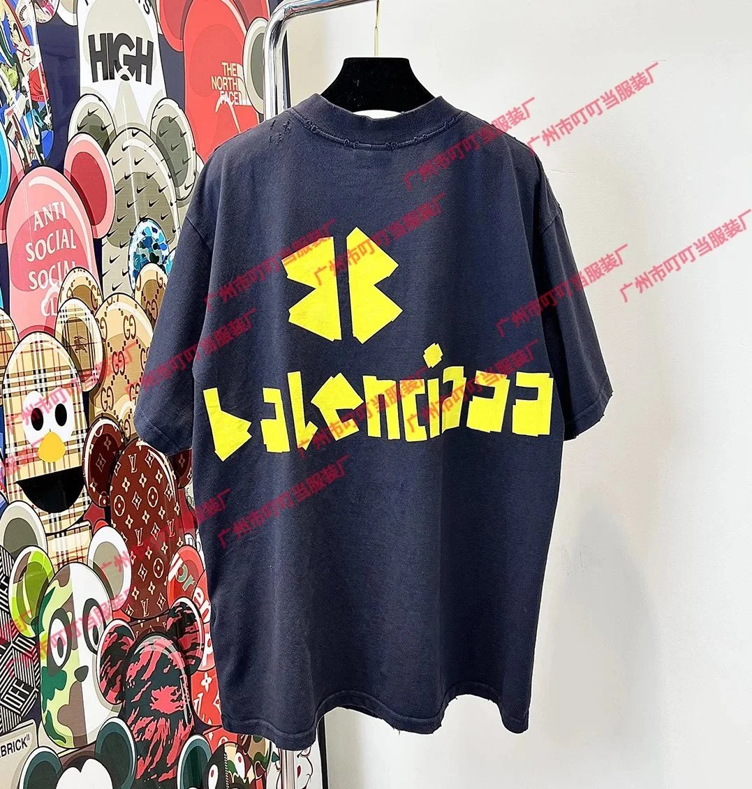 Balenciaga Logo Splatter Print White T-Shirt - 6