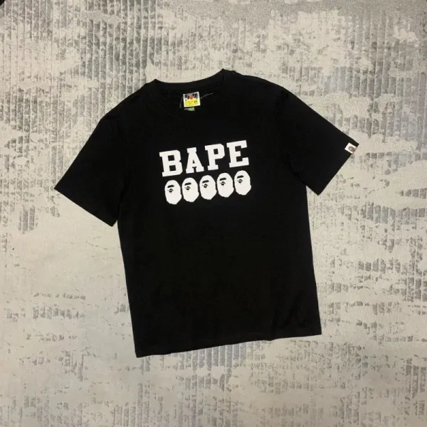 A Bathing Ape BAPE Five Ape Heads Black T-Shirt - 1