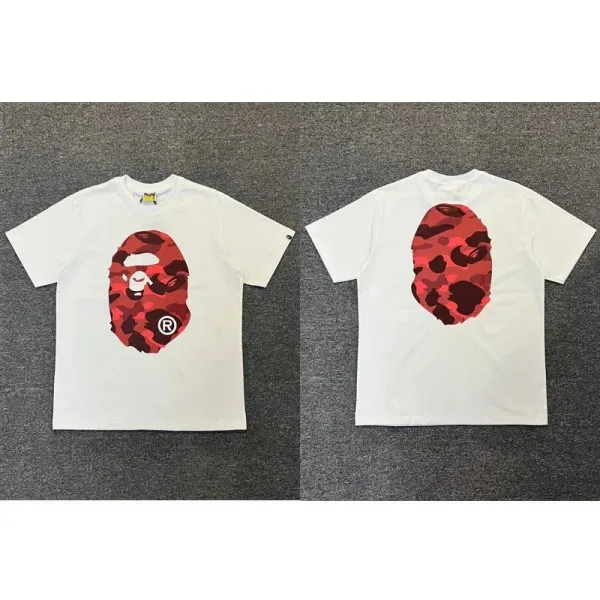 A Bathing Ape Red Camo Big Ape Head T-Shirt - 1