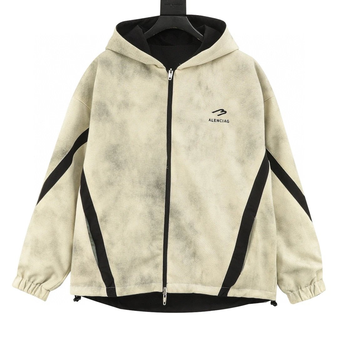 Letter Embroidered Leather Jacket