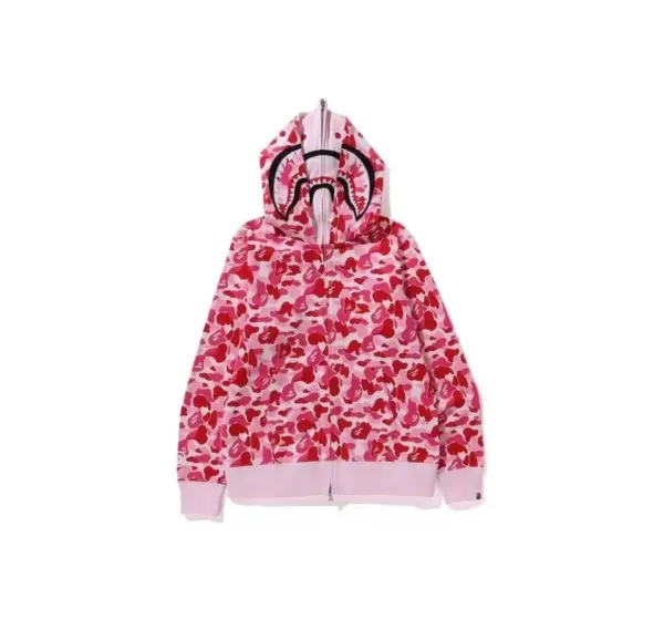 A Bathing Ape Shark Hoodie Pink Camo Hoodie - 1