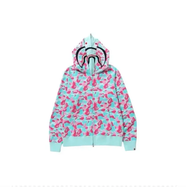 A Bathing Ape Shark Camo Full-Zip Hoodie Multicolor - 1