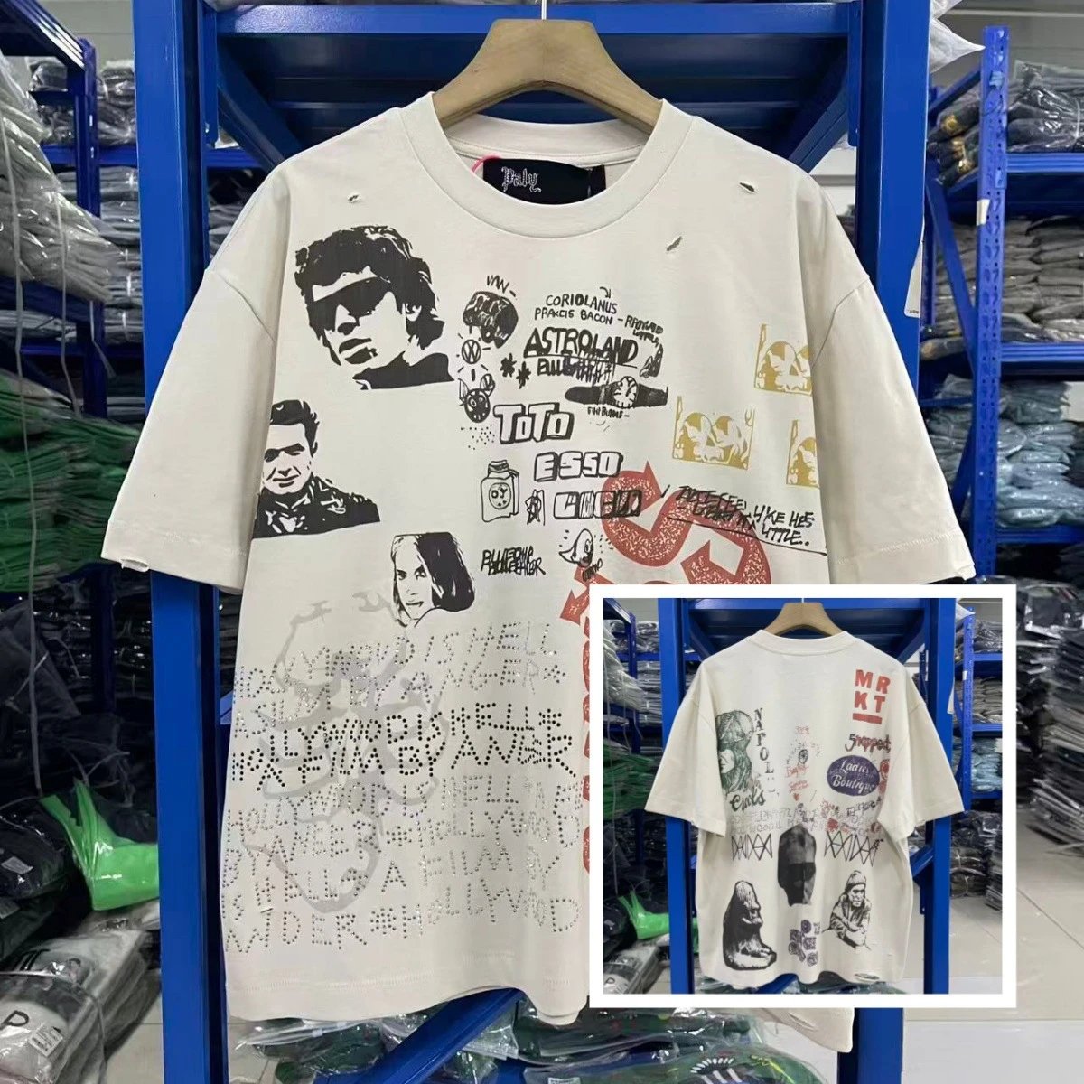 Vintage Washed Graffiti Long Sleeve T-Shirt photo 3