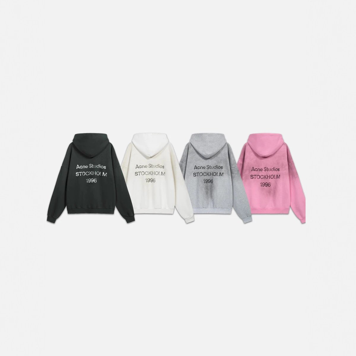 Cross border trendy brand AC 1996 letter printed logo, brushed, washed and worn, light luxury men's and women's loose hooded sweatshirt
