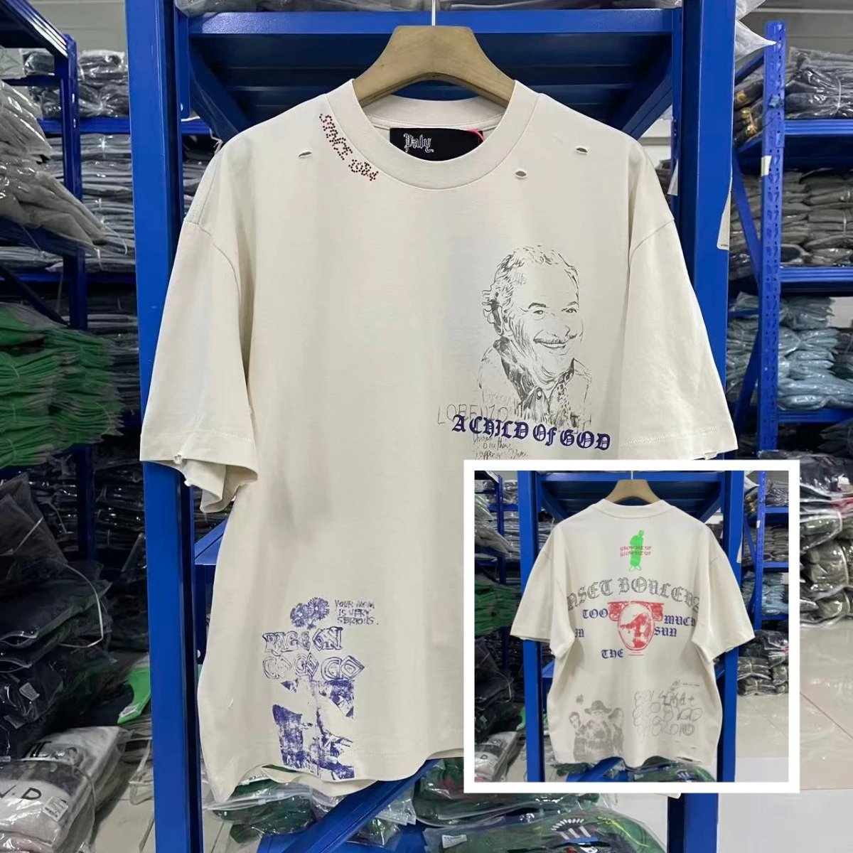Vintage Washed Graffiti Long Sleeve T-Shirt photo 5