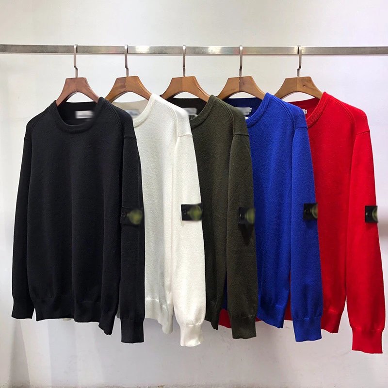 Sleeve Badge Letter Crewneck Sweater