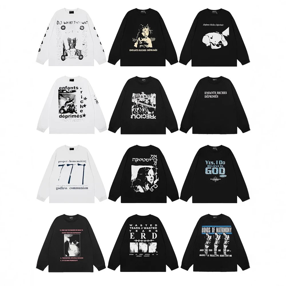 ERD Distressed Vintage Long Sleeve T-Shirt