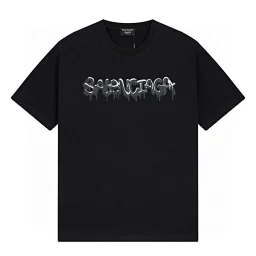 thumbnail for Cross-border luxury tide print letter short sleeve fashion brand foreign trade European goods round neck men's and women's loose T-shirts