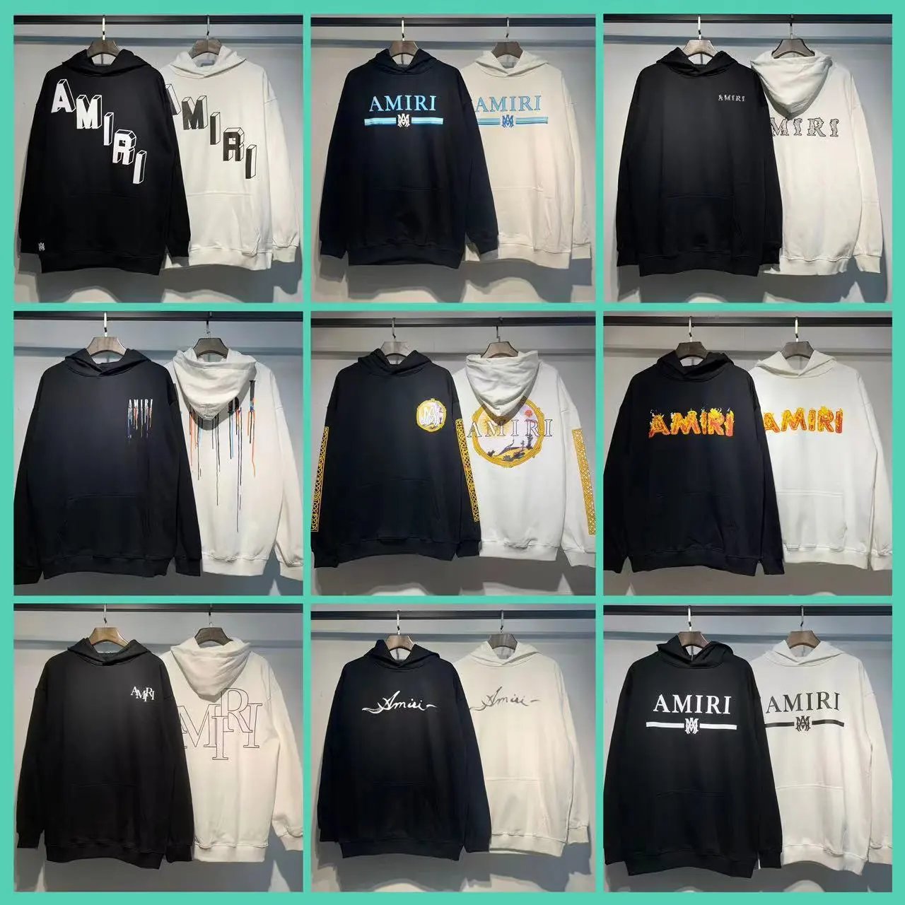 Crack Letter Logo Splatter Embroidery Hoodie
