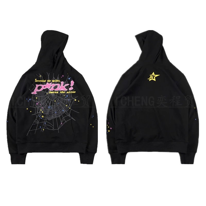 Spider Web Letter Print Hoodie photo 2