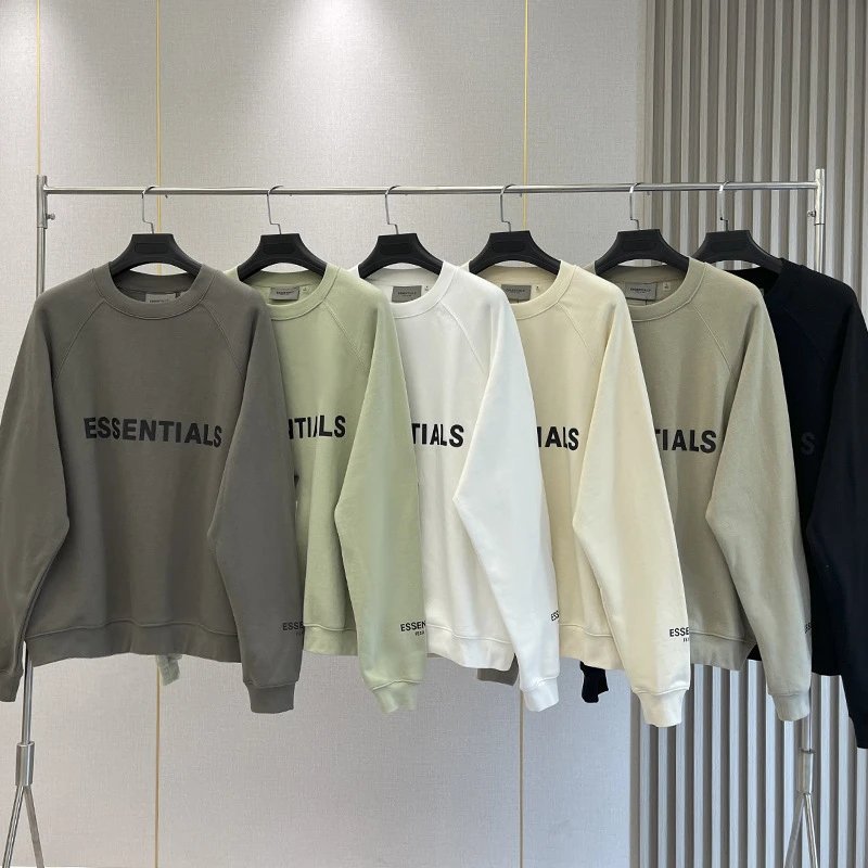 FEAR OF GOD Double Line Essentials Silicone Printed FOG Long Sleeve Round Neck Hoodie ZGPB