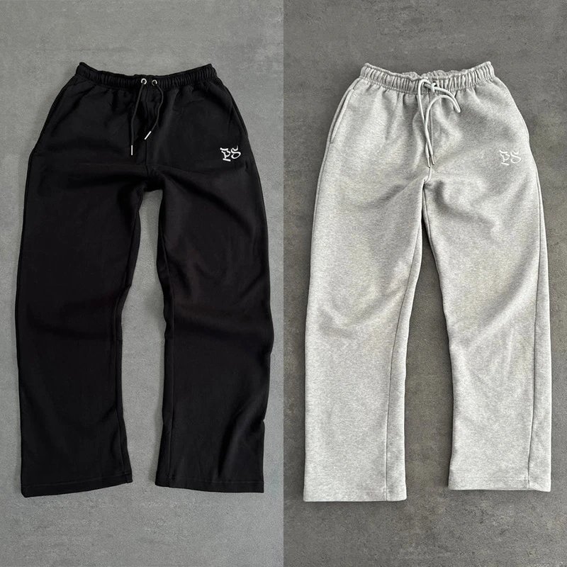 P3p3 Studio Baggy Pants High-Quality Street Hip-Hop Embroidered Knit Sweatpants Men's Casual Long Pants