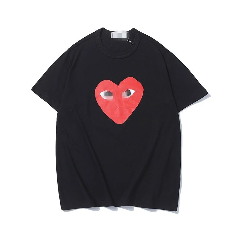 Heart Embroidery Pure Cotton Red Heart Couple T-Shirt photo 6
