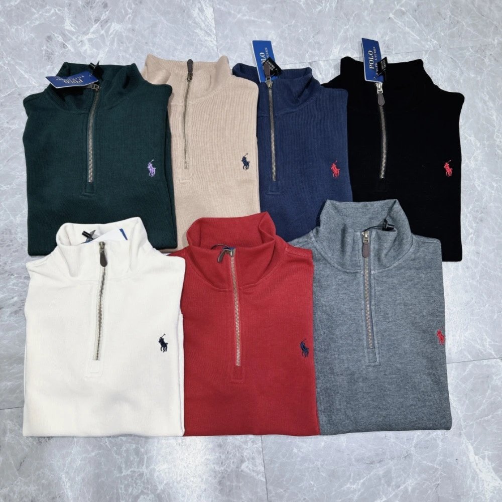 Ralph Lauren Embroidery Half Zip Turtleneck