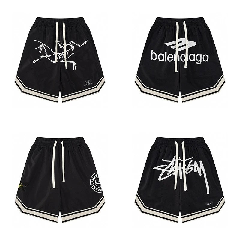 Letter Embroidery Beach Shorts