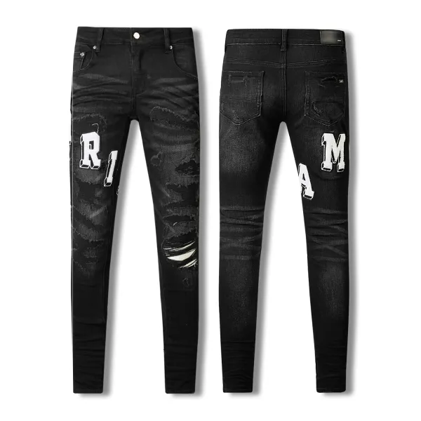 R13 Distressed Black Denim Jeans - 1