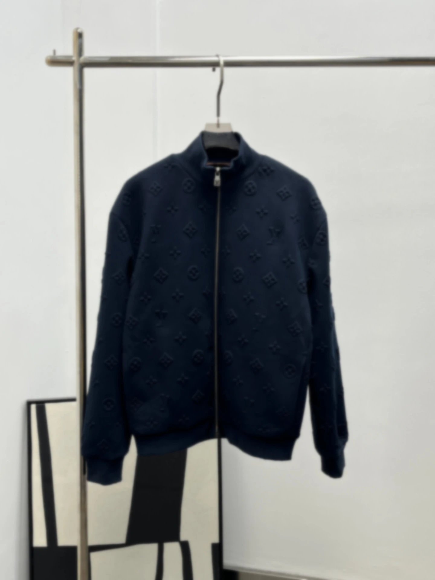 Stand Collar Knit Zip Cardigan and Pants Set photo 2
