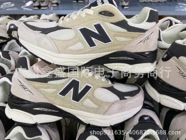 New Balance 990v3 Olive Teal Mesh Sneakers - 7