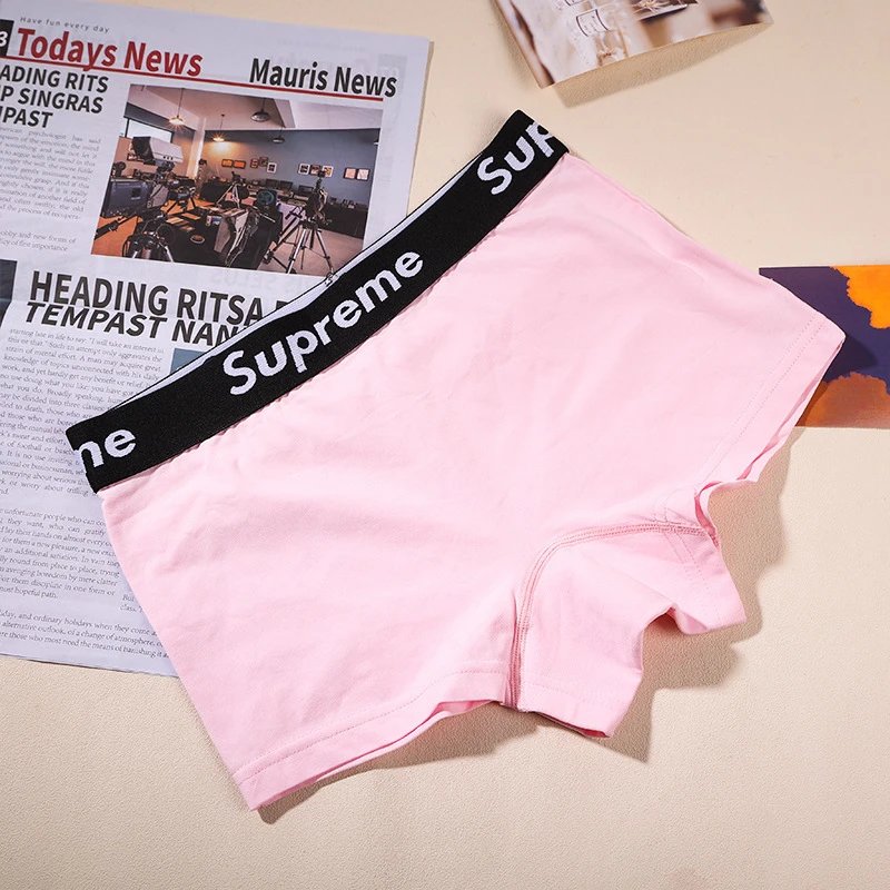 Supreme Underwear Logo Waistband Boxer Briefs — Pink