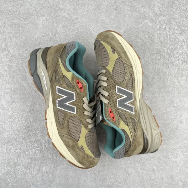 New Balance 990v3 Olive Teal Mesh Sneakers - 1