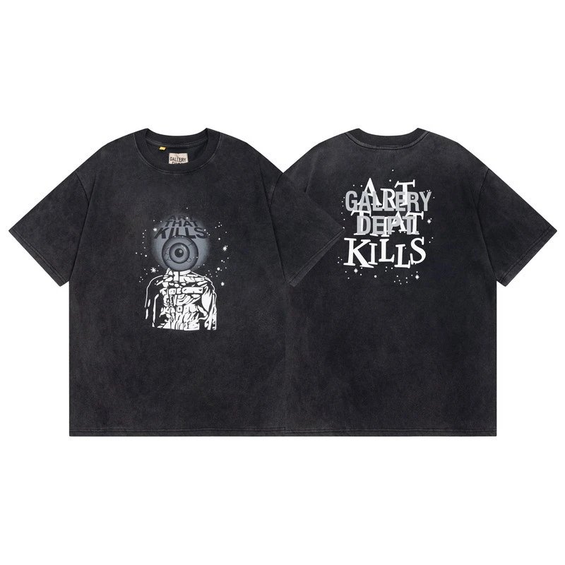 Gallery Dept Water-Washed Vintage Skull Print Couple T-Shirt photo 2