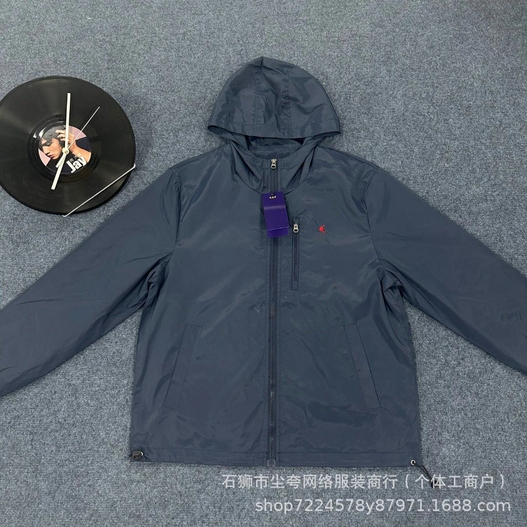 Hooded Windbreaker Embroidery Utility Jacket photo 4