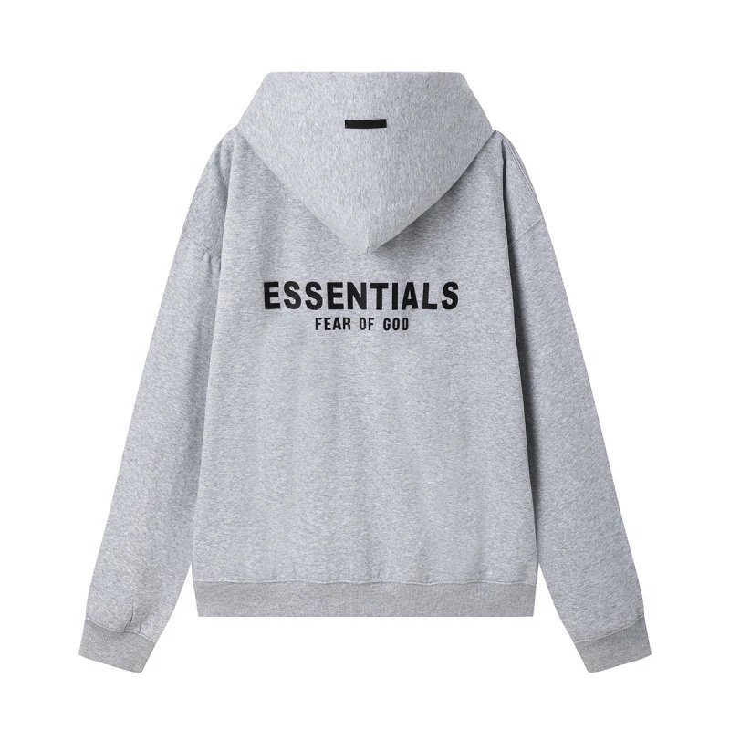 Gray zip-up letter hoodie SKU image