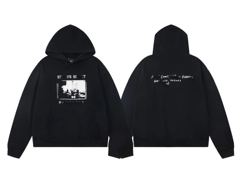 Enfants Riches Déprimés Hoodies & Sweatshirts Graphic Zip-Up — ER 846 Black Hooded Sweat