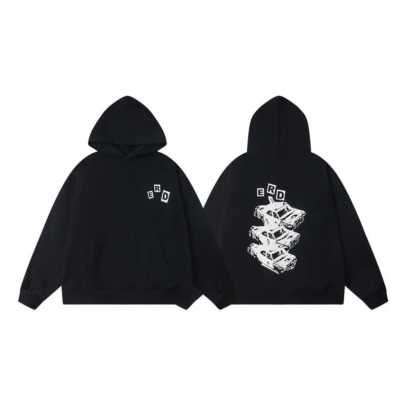 Enfants Riches Déprimés Hoodies & Sweatshirts Graphic Zip-Up — ER 859 Black Hooded Sweat
