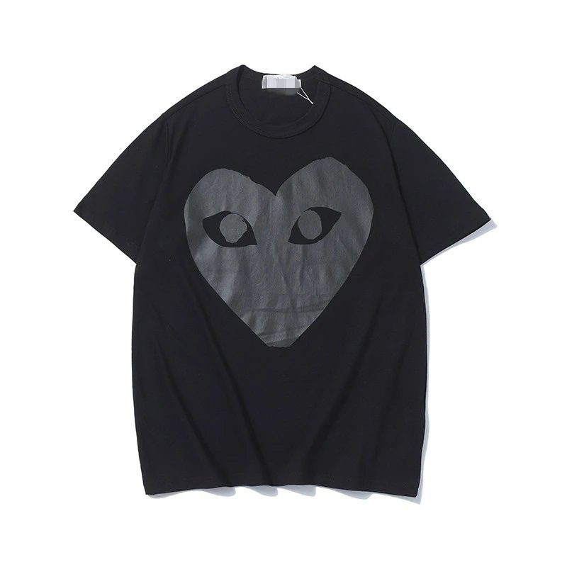 Heart Embroidery Pure Cotton Red Heart Couple T-Shirt photo 7