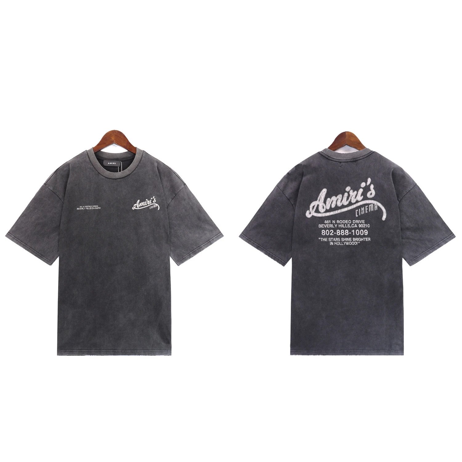 Splatter Gradient Camo Starry Sky Graffiti Letter Couple T-Shirt photo 3