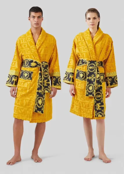 Versace Medusa Baroque Towel Robe Yellow - 1