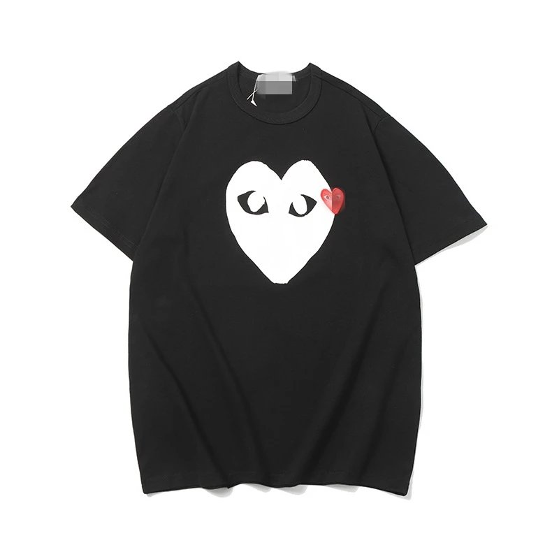 Heart Embroidery Pure Cotton Red Heart Couple T-Shirt photo 8