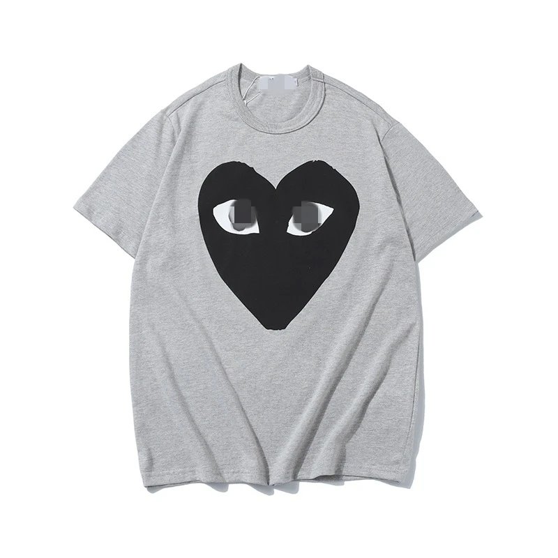 Heart Embroidery Pure Cotton Red Heart Couple T-Shirt photo 2