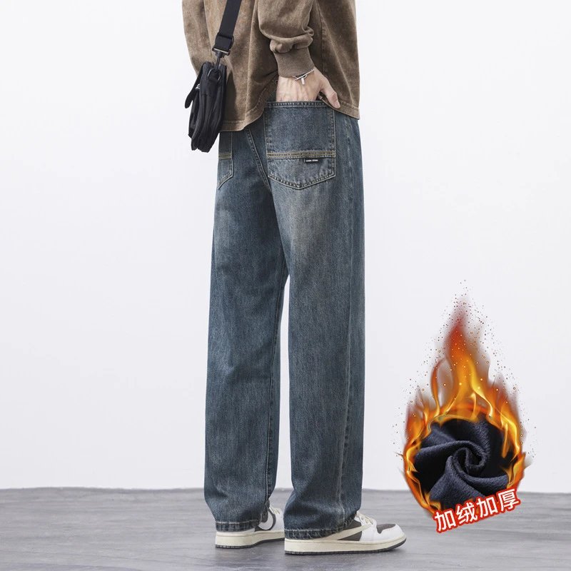Thick Denim Jeans Relaxed Straight Leg photo 5