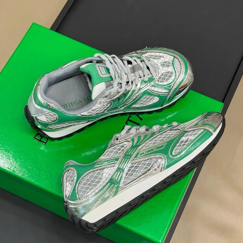 Balenciaga Green & Silver Sneakers