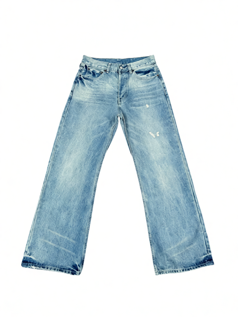 Light Blue Wide-Leg Denim Jeans photo 2
