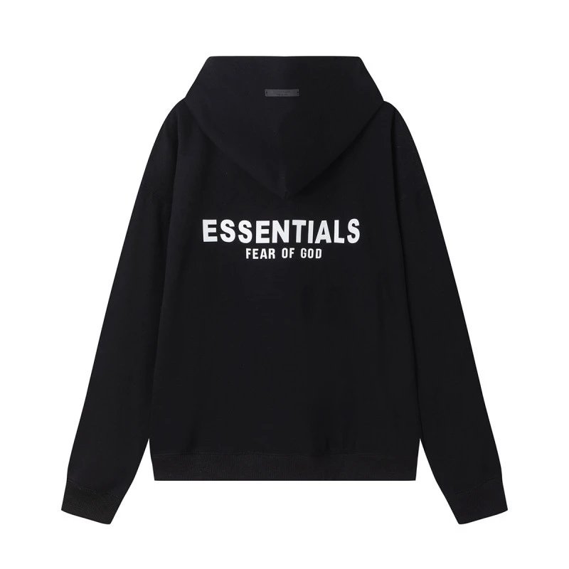 Black zip-up letter hoodie SKU image